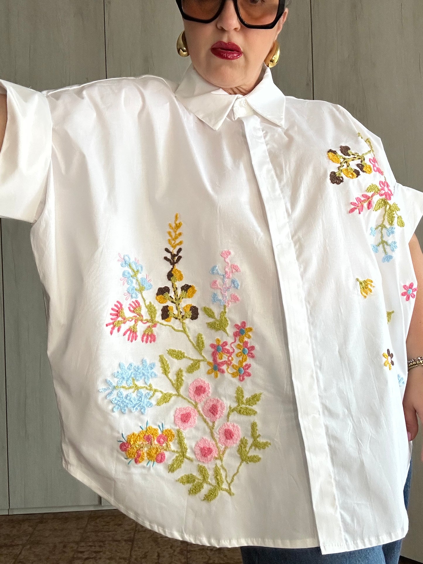 CAMICIA FIORI BIANCA