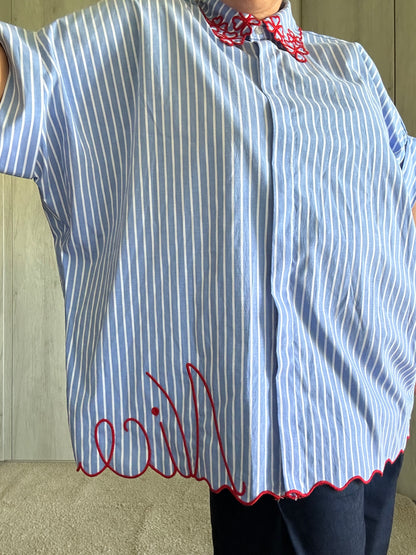 CAMICIA RICAMO ROSSO