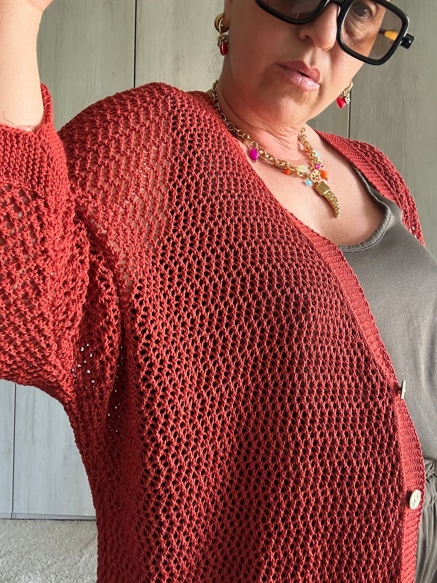 CARDIGAN RETE RUGGINE