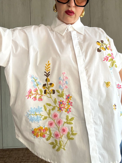 CAMICIA FIORI BIANCA