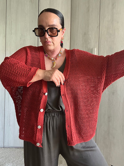 CARDIGAN RETE RUGGINE