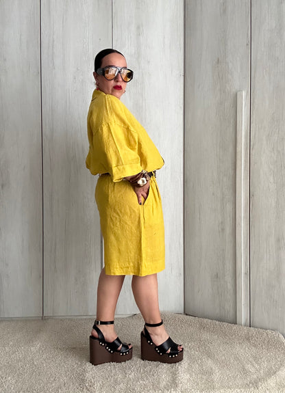 COMPLETO DI LINO GIALLO