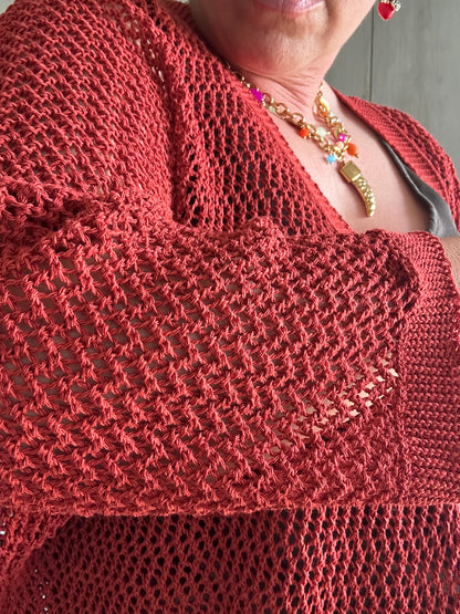 CARDIGAN RETE RUGGINE