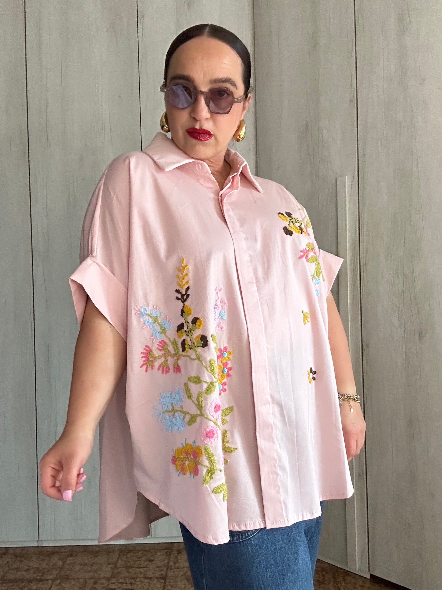 CAMICIA FIORI ROSA