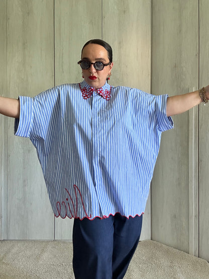CAMICIA RICAMO ROSSO