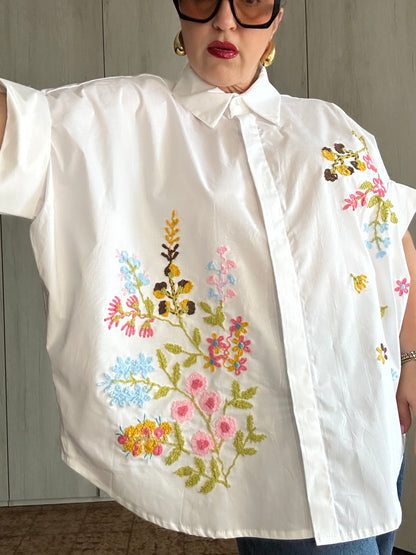 CAMICIA FIORI BIANCA