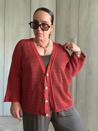 CARDIGAN RETE RUGGINE