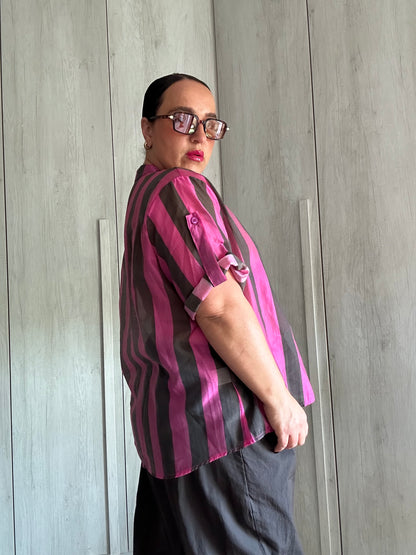 CAMICIA RIGHE FUXIA