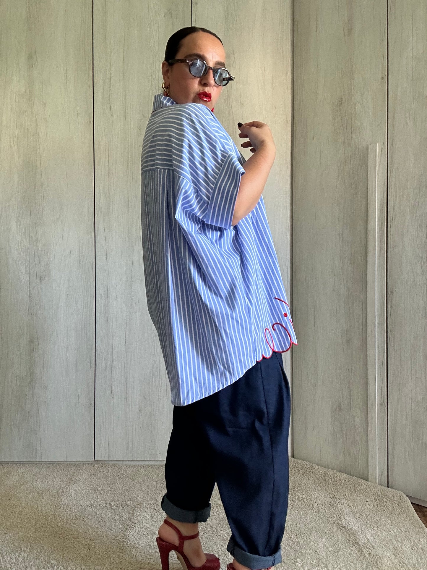 CAMICIA RICAMO ROSSO