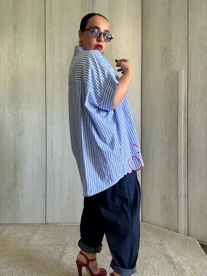CAMICIA RICAMO ROSSO