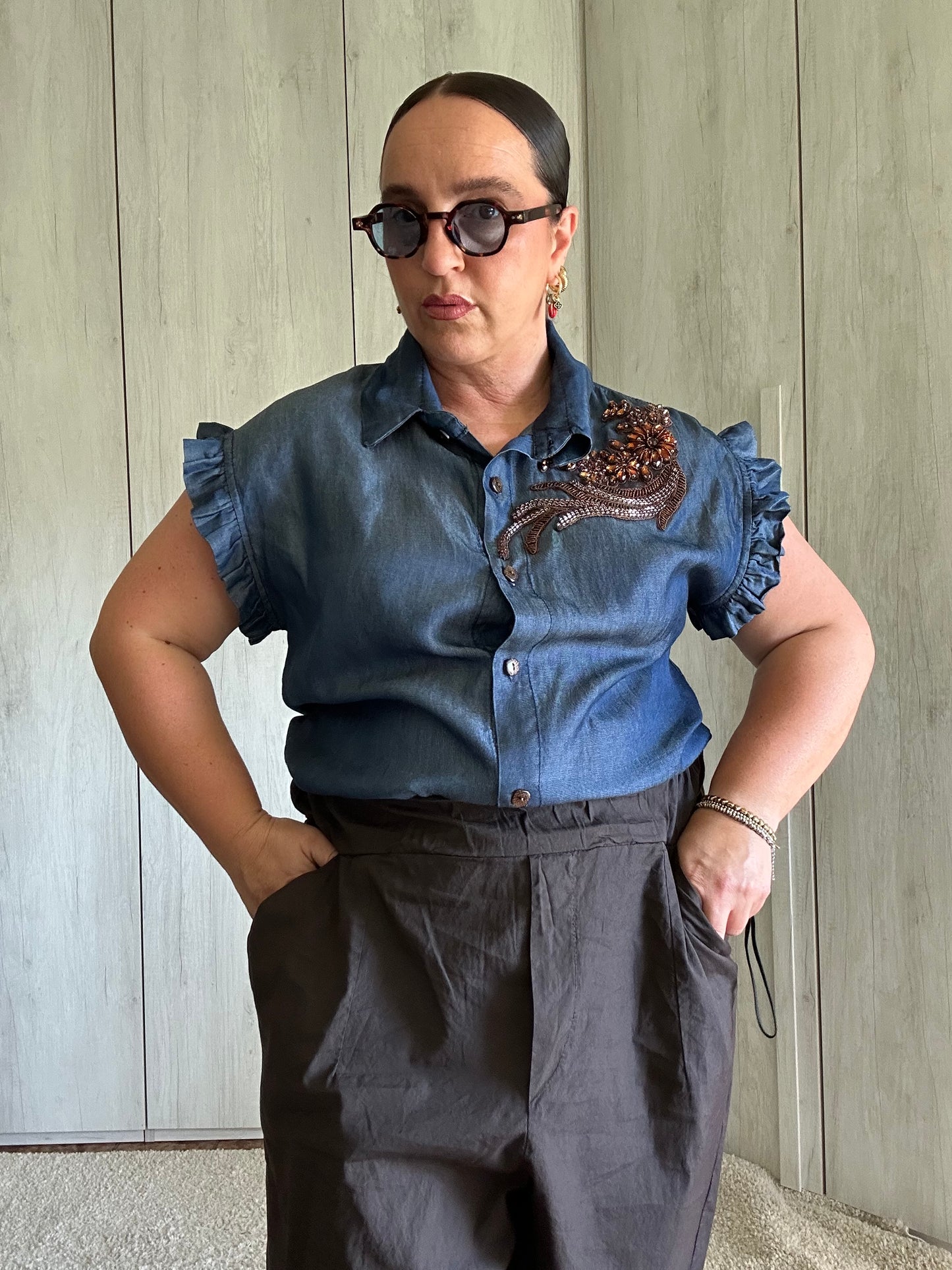 CAMICIA DI JEANS CON PATCH ✨🤎