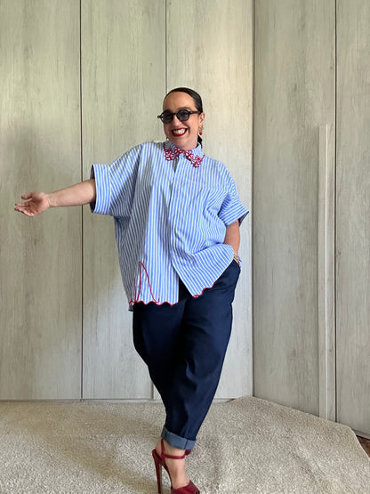CAMICIA RICAMO ROSSO