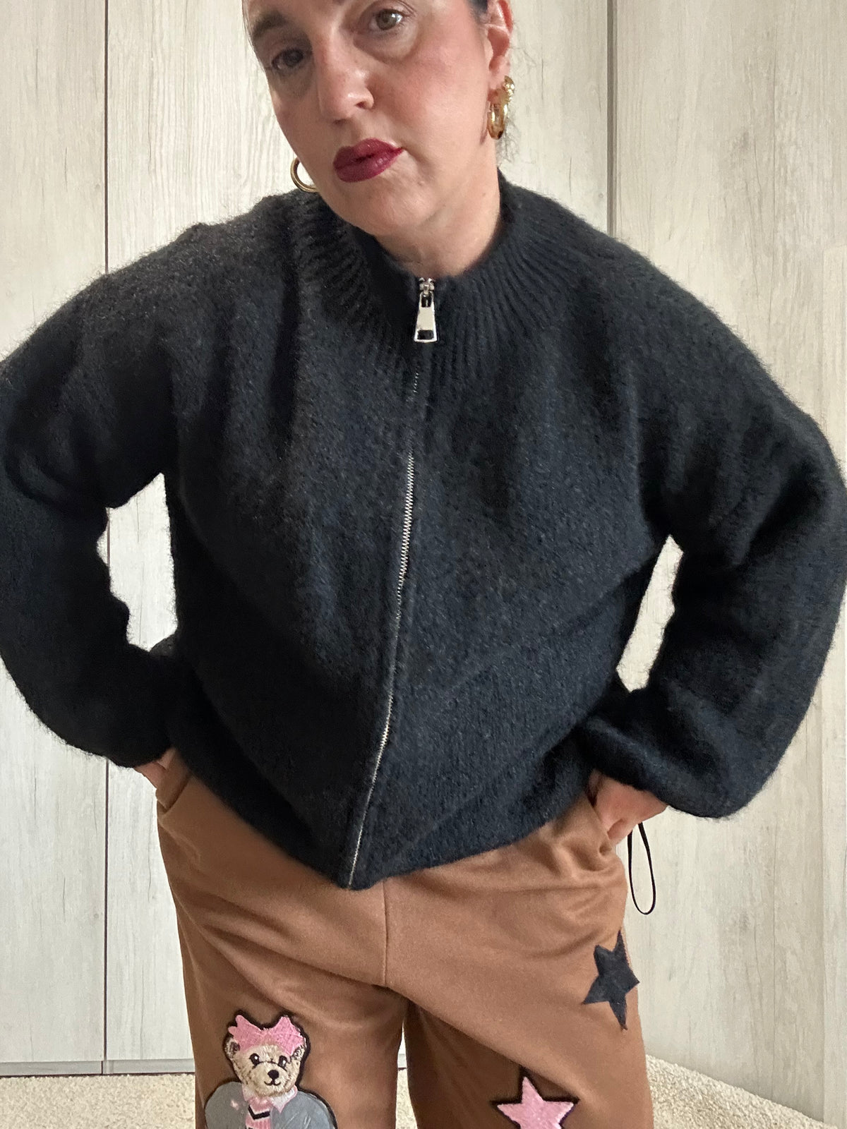 🖤 Cardigan in maglia con zip