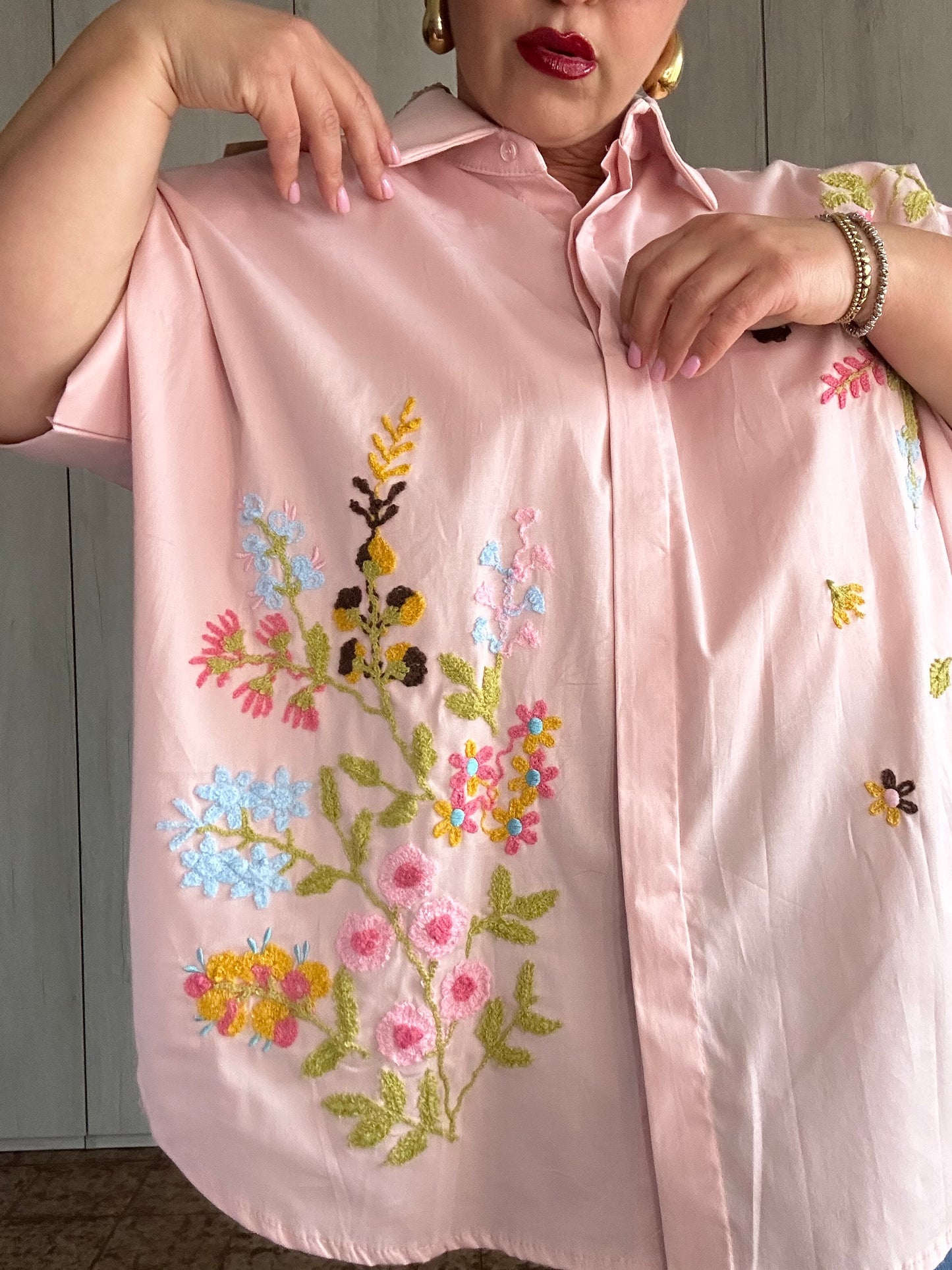 CAMICIA FIORI ROSA