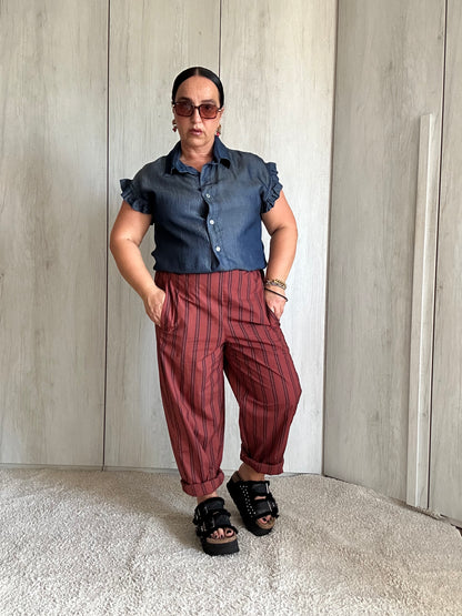PANTALONE RUGGINE A RIGHE