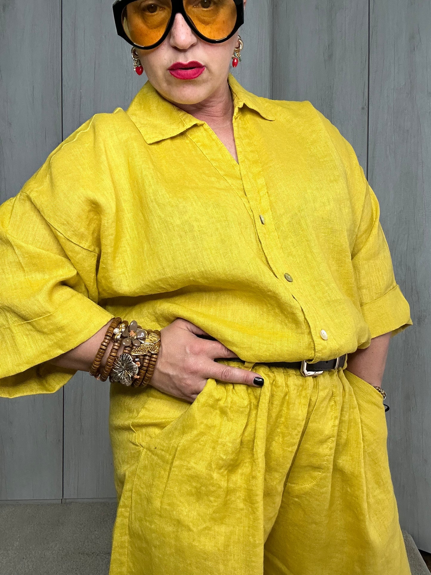 COMPLETO DI LINO GIALLO