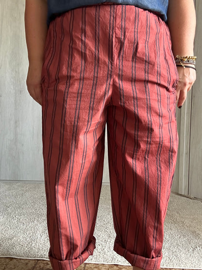 PANTALONE RUGGINE A RIGHE
