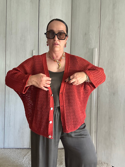CARDIGAN RETE RUGGINE