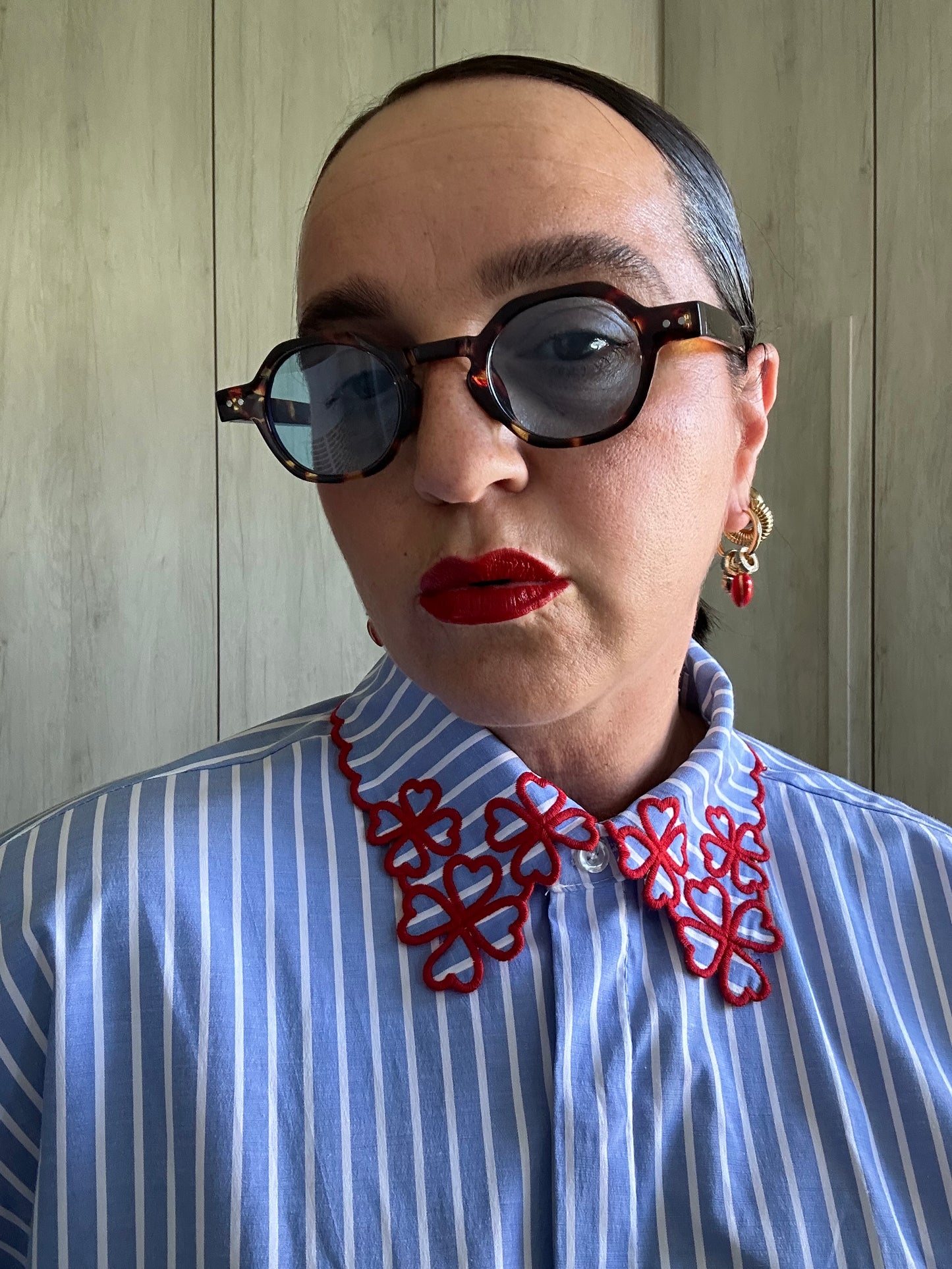 CAMICIA RICAMO ROSSO