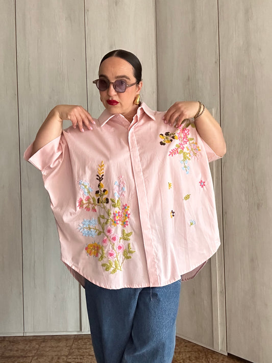 CAMICIA FIORI ROSA