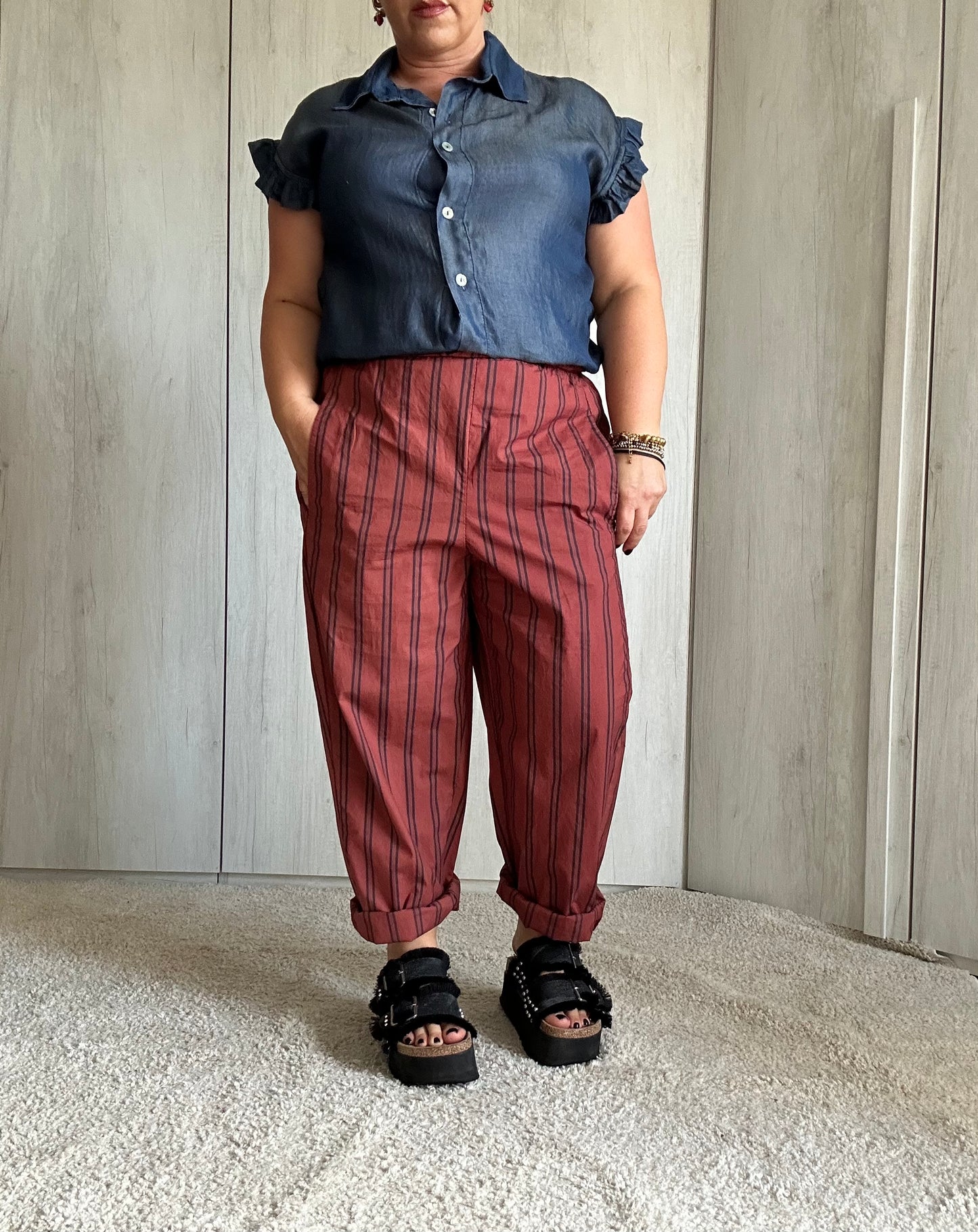 PANTALONE RUGGINE A RIGHE