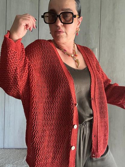 CARDIGAN RETE RUGGINE