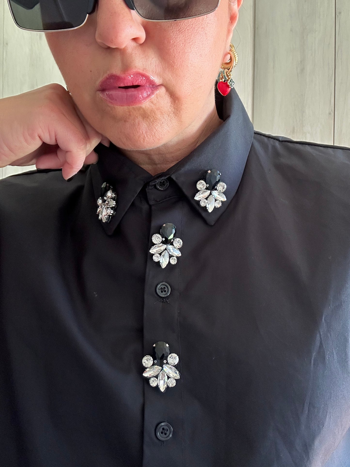 CAMICIA BLACK JEWEL ✨