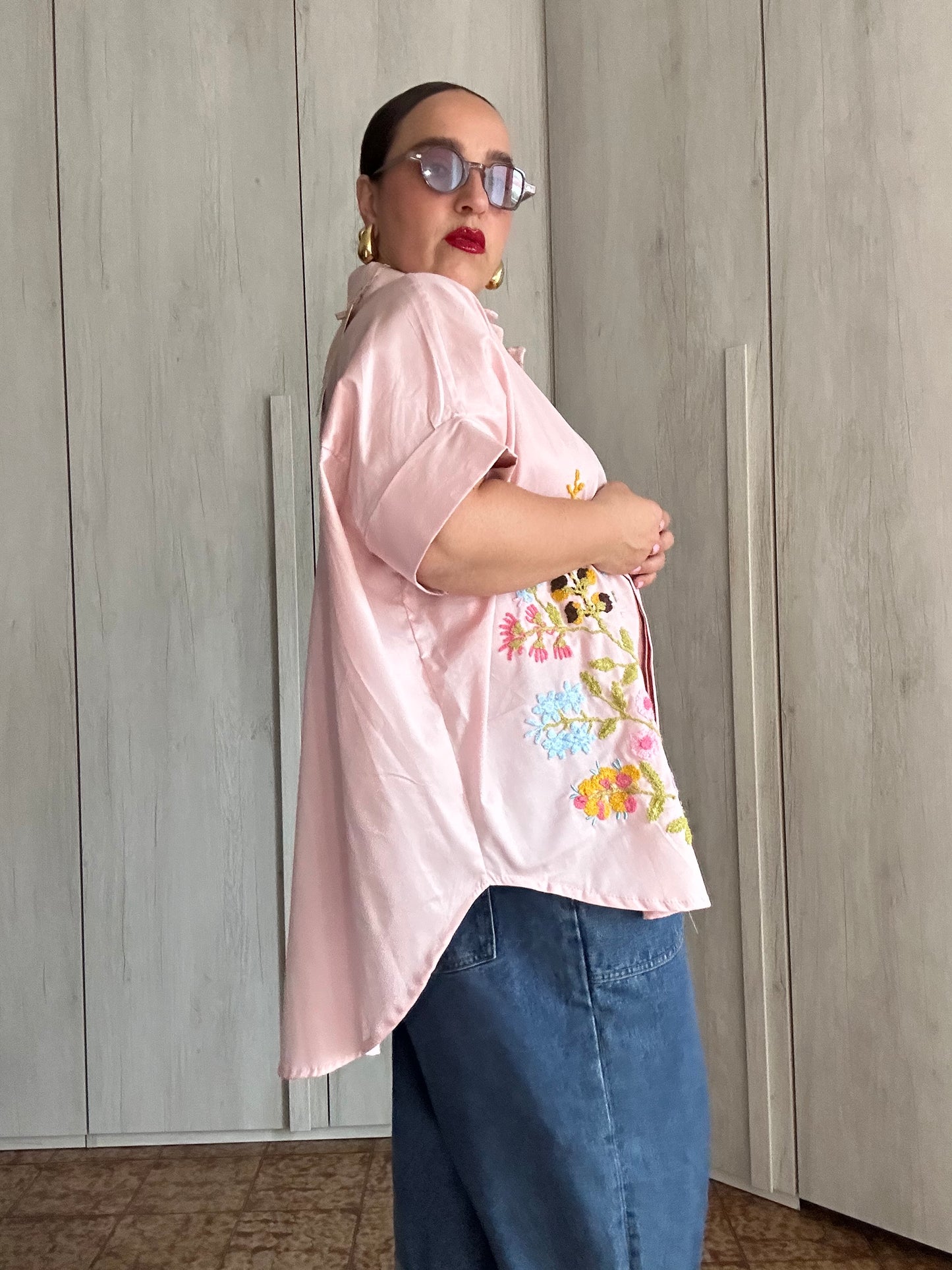 CAMICIA FIORI ROSA