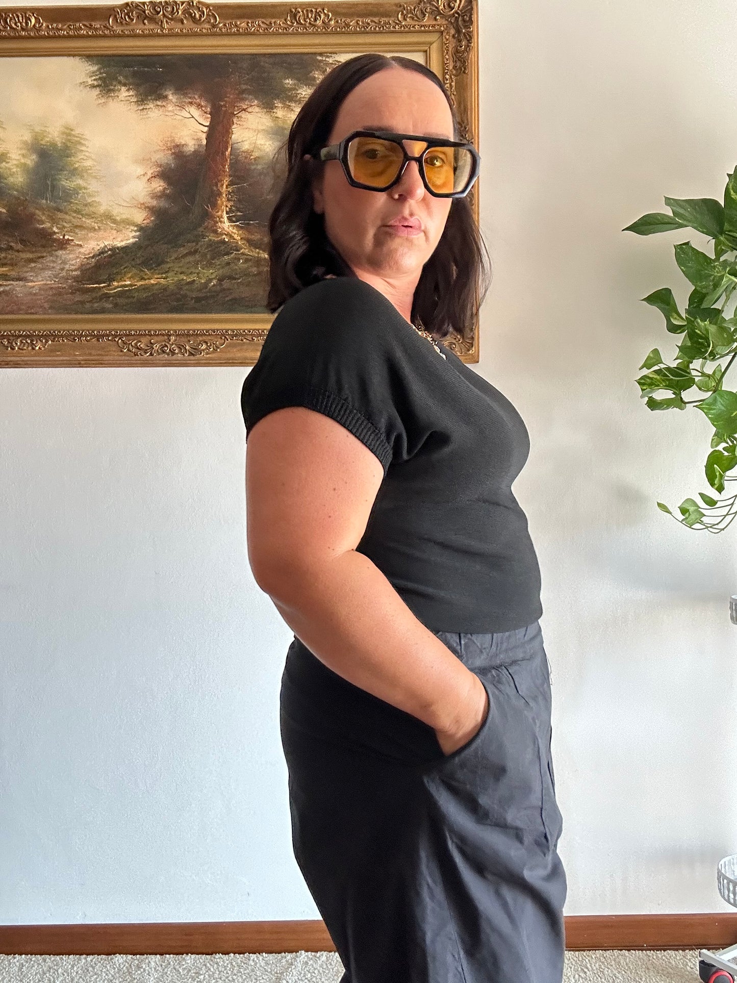 MAGLIA NERA IN FILO