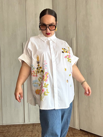 CAMICIA FIORI BIANCA
