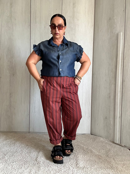 PANTALONE RUGGINE A RIGHE
